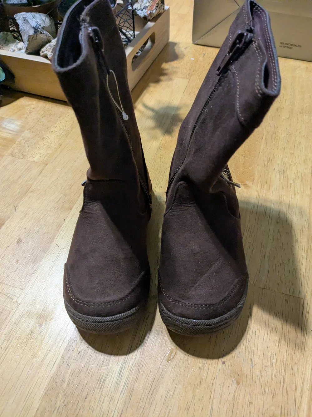 American Eagle By Payless Dark Brown Suede Butterfly Boots
